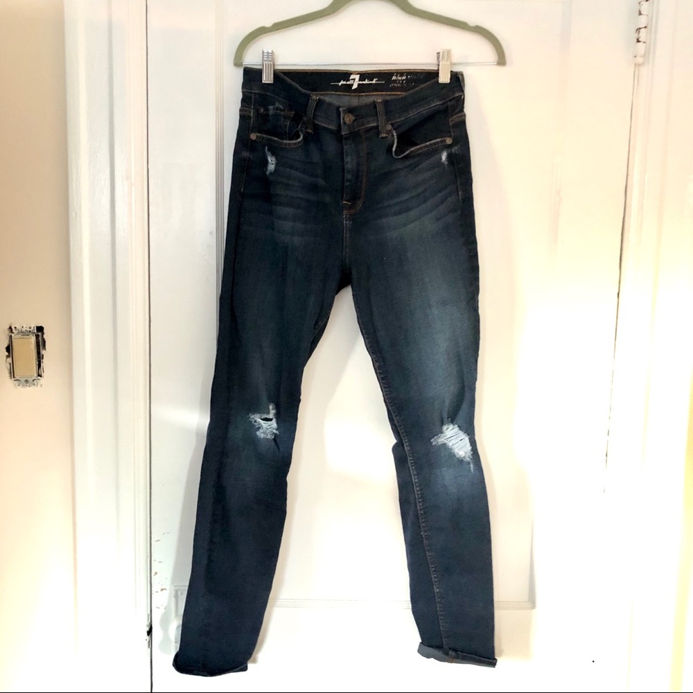 7 For All Mankind high-waisted skinny jeans
